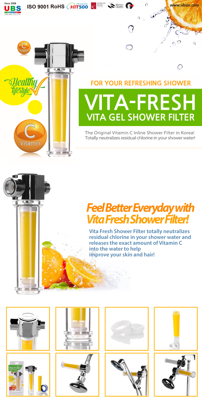 UBS INC Vitafresh Vita Gel Shower Filter 2016 New Model